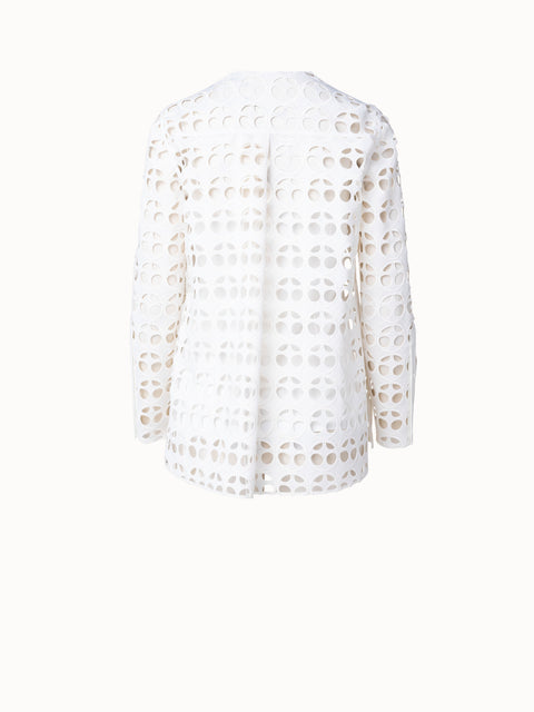 Dot Cut-Out Embroidery Blouse