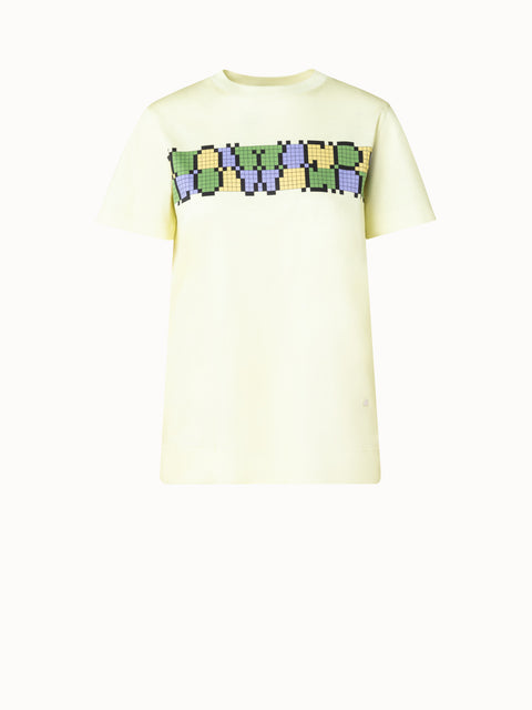Flowers Print Cotton Jersey T-Shirt