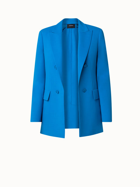 Wool Double-Face Jacket with Faux Double-Breast
