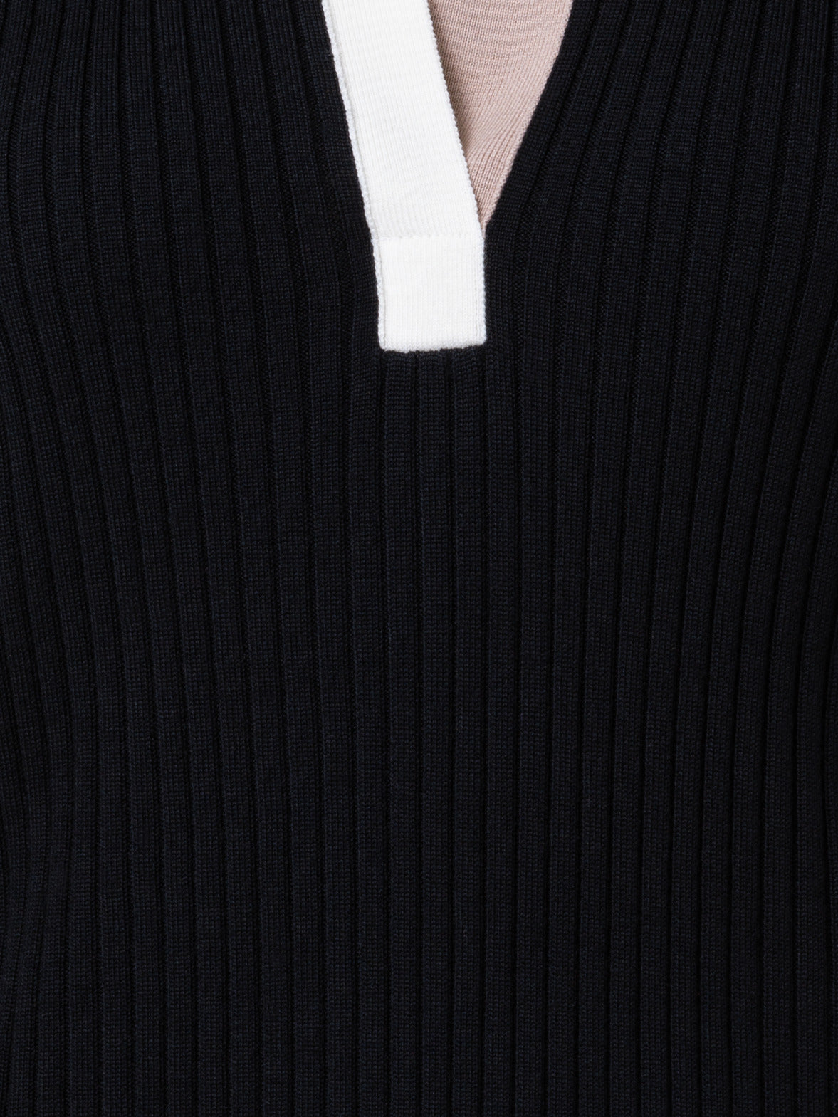 Ribbed Colorblock Merino Wool Pullover
