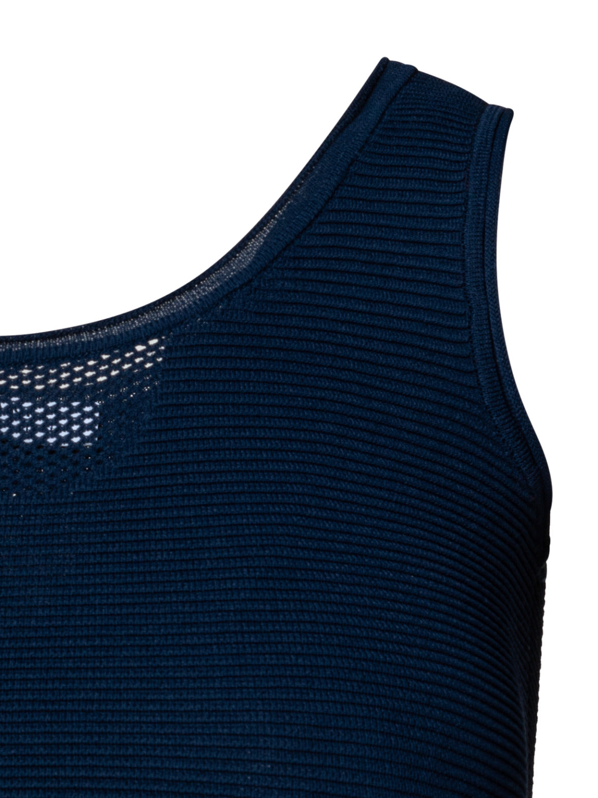 Women's Blue Knit Activewear Tank Tops