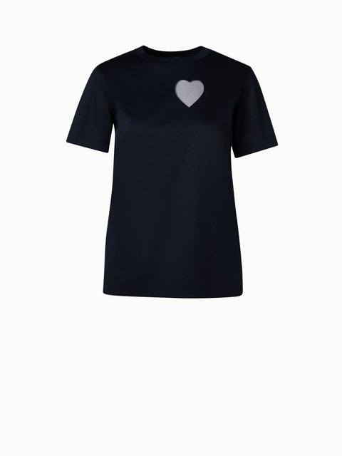 T-Shirt with Tulle Heart Insert