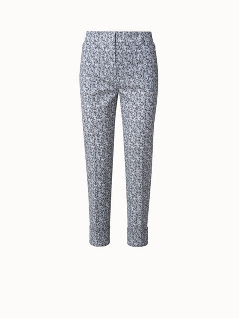 Cotton Stretch Tapered Pants with Croquis Print