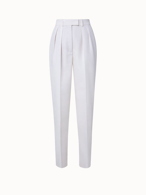 Cotton Linen Blend Pleated Tapered Pants