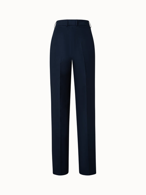 Cotton Twill Pleated Tapered Pants
