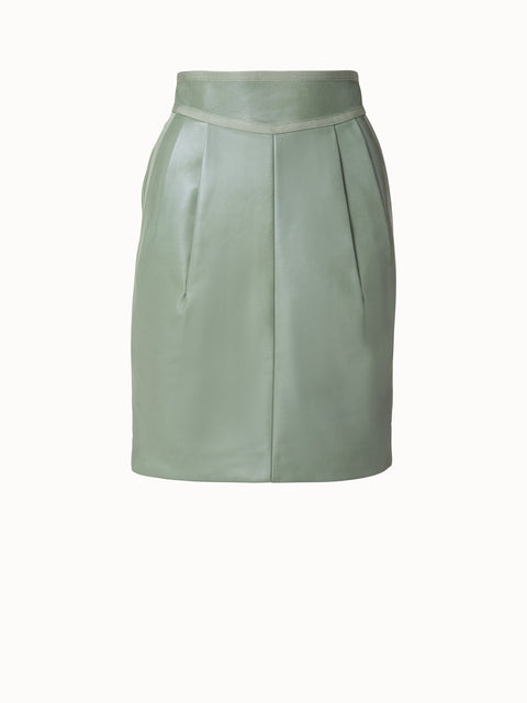 Lambskin Leather Short Skirt