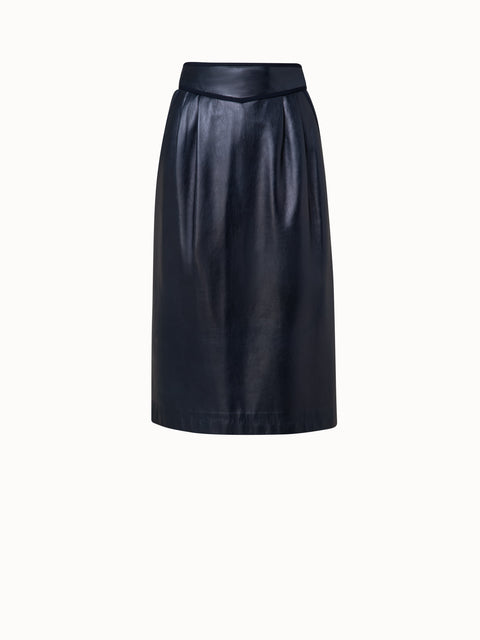 Lambskin Leather Midi Skirt