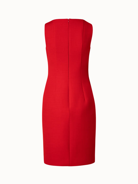 Structured Wool Double-Face Sheath Dress