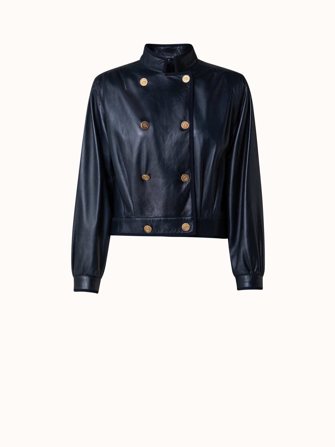 Boss Women's Cropped Button-Up Leather Jacket