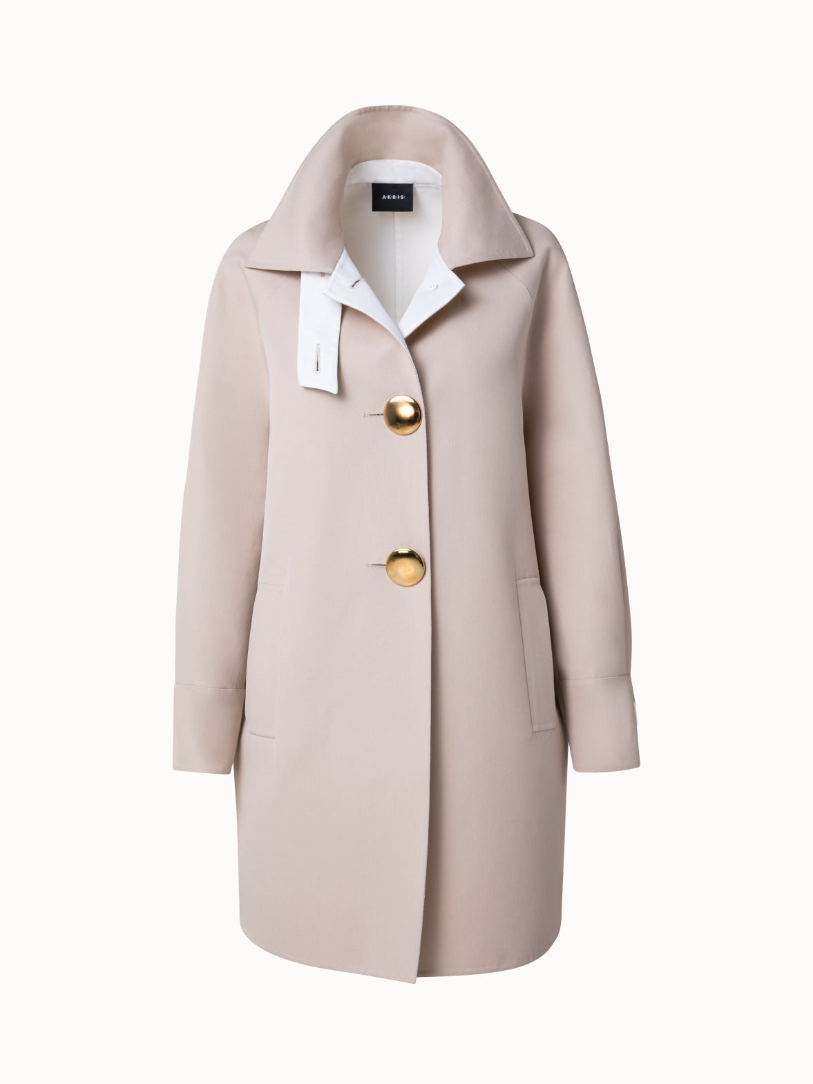 Beige double face hooded coat - Woman