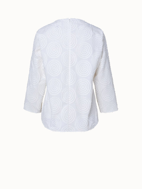 Cotton Batiste Blouse with Circle Loop Embroidery