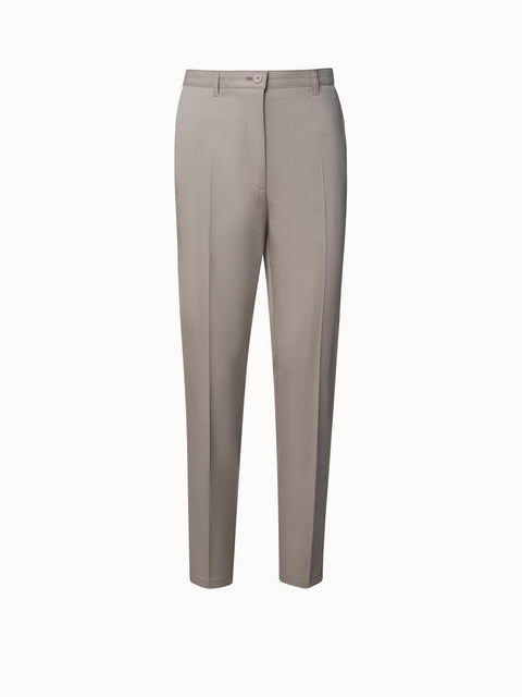 Freda Cotton Stretch Satin Cropped Tapered Pants