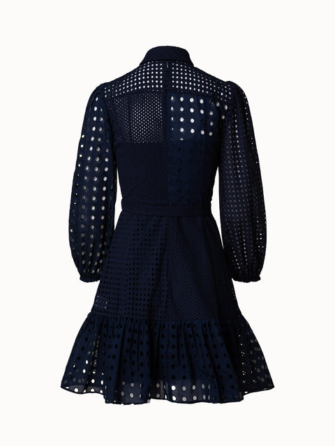 AKRIS PUNTO Black Pique Cotton Stretch Jersey A-Line Fit & Flare  Shirt-Dress 12