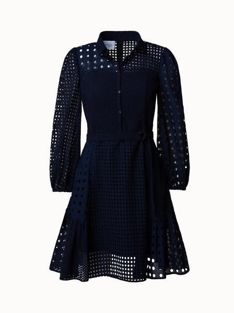 NEW Akris Punto Black Velvet Polka Dot Dress - Size 2 #D4283