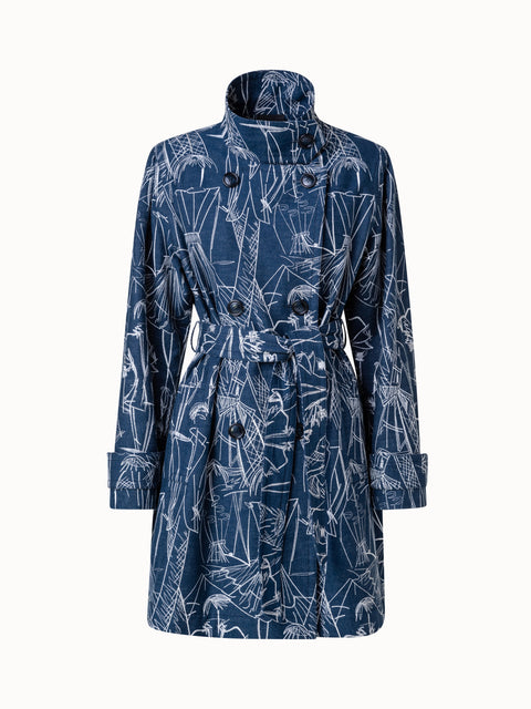 Denim Coat with Croquis Embroidery