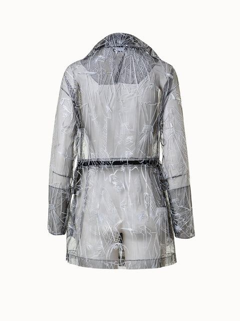 Techno Tulle Parka with Croquis Embroidery