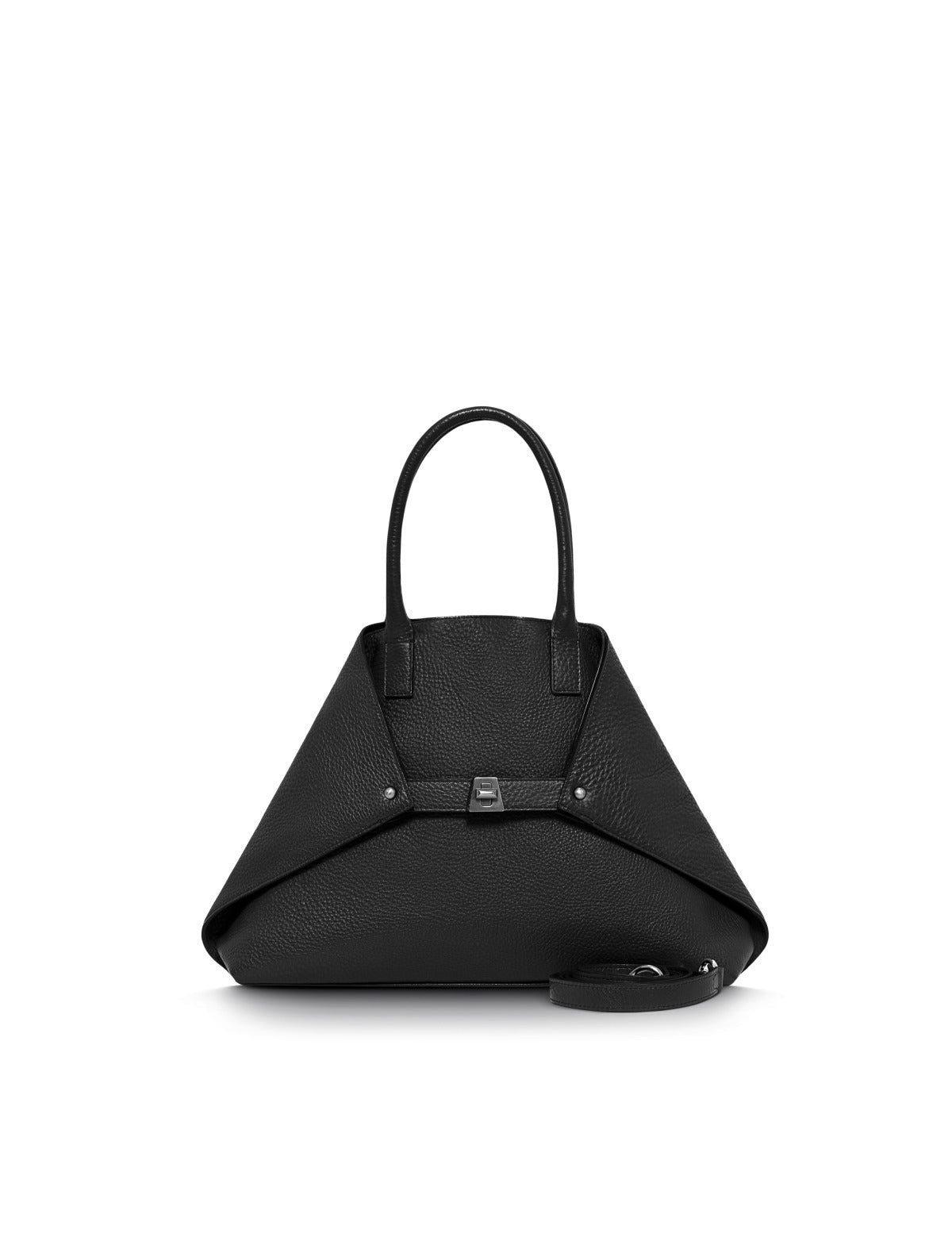 Small nappa leather bucket bag with shoulder strap