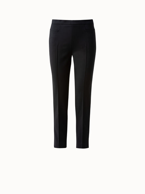 Tapered Cotton Silk Double Face Stretch Pant