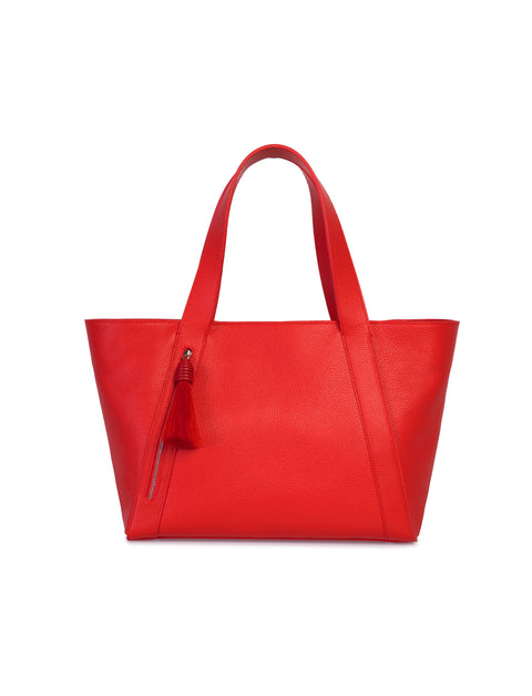 Small Leather Zip Tote Bag